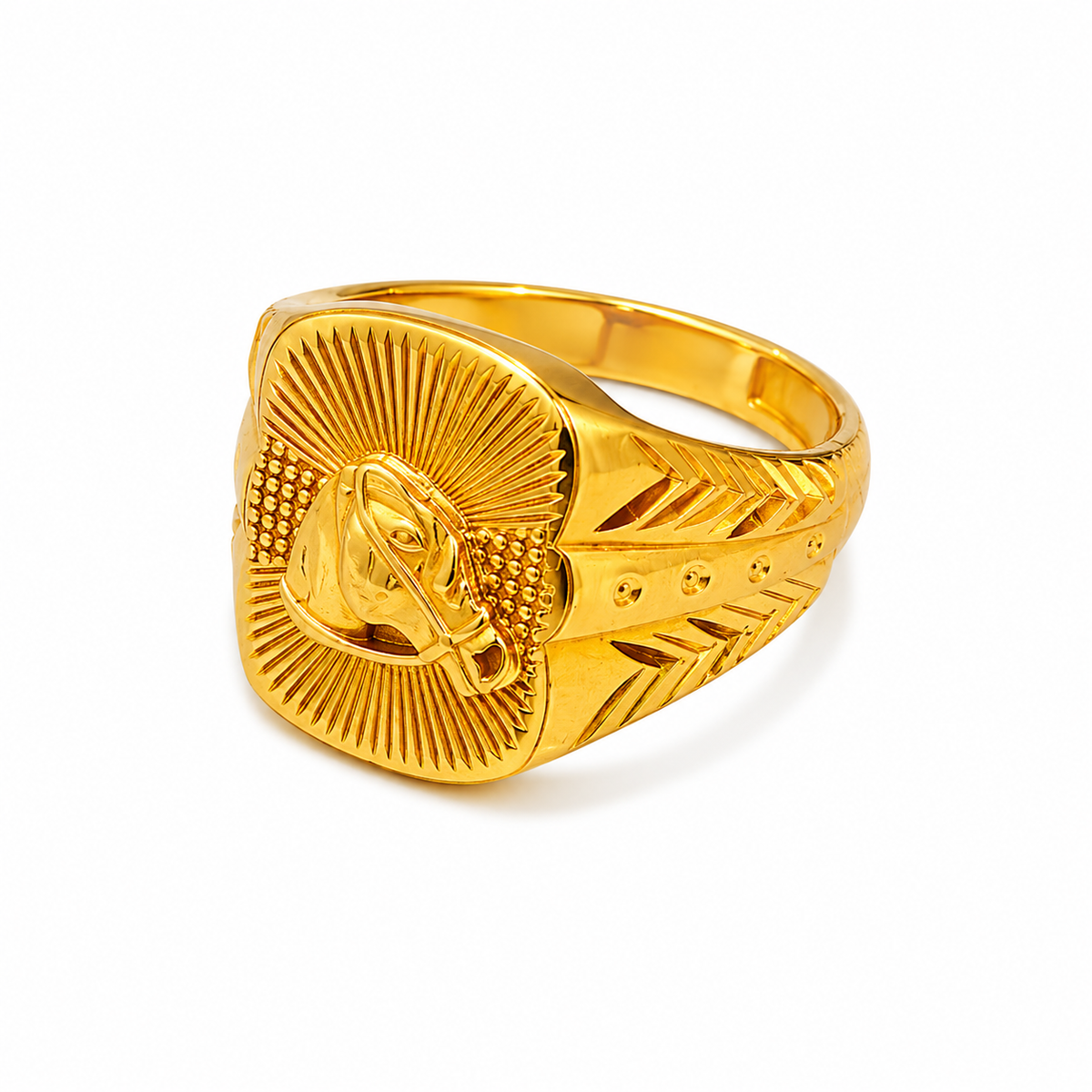 Royal Equestrian Crest Heritage Statement Ring for Men