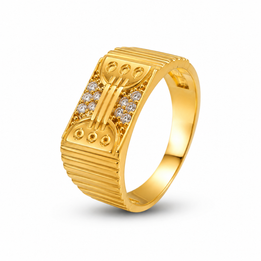 Imperial Crystal Bridge Statement Ring for Men