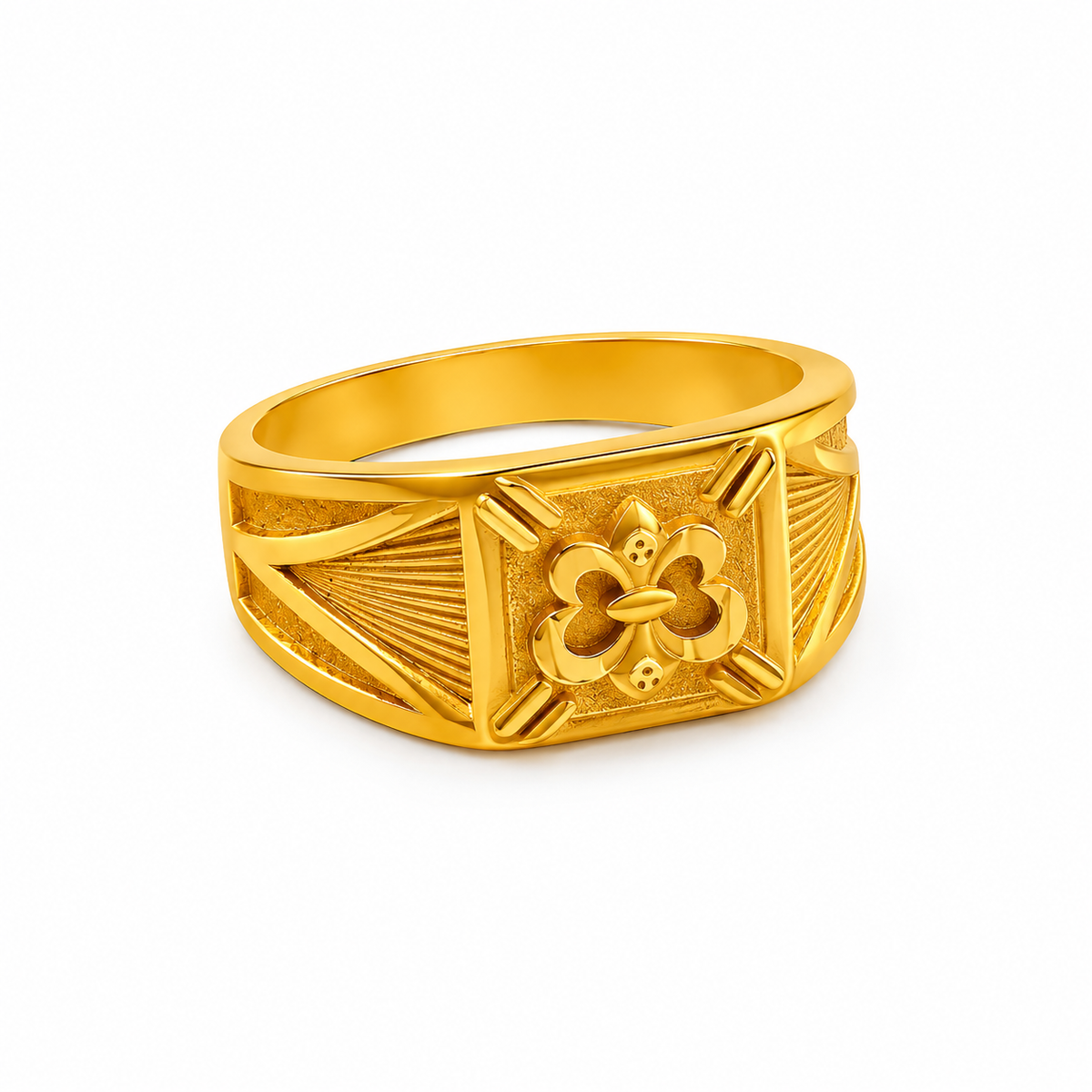 Royal Floral Crest Heritage Statement Ring for Men