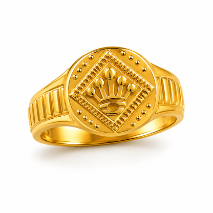 Royal Crown Crest Heritage Statement Ring for Men