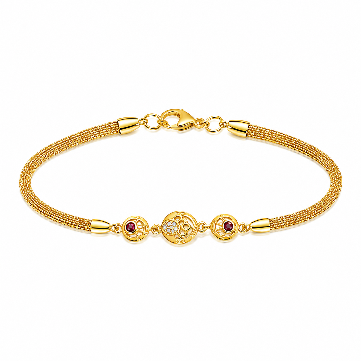 Heritage Ruby Medallion Bracelet for Women & Girls