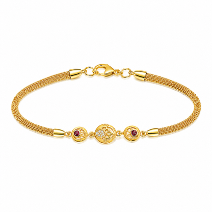 Heritage Ruby Medallion Bracelet for Women & Girls