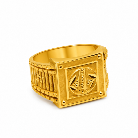 Imperial Emblem Geometric Statement Ring for Men