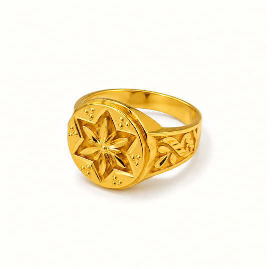 Royal Floral Medallion Heritage Statement Ring for Men