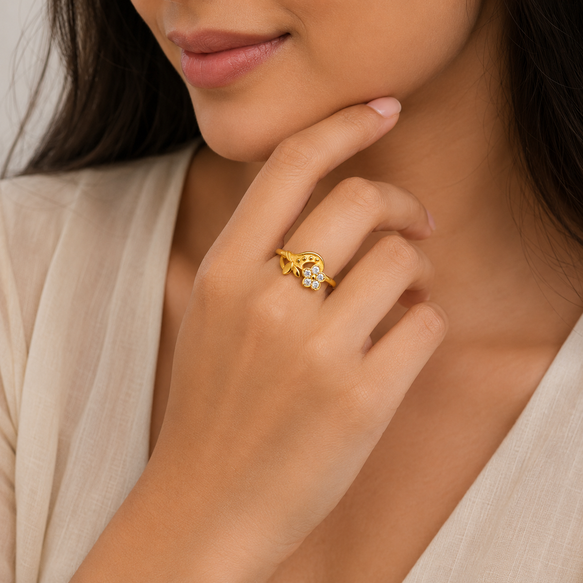 Royal Blossom Vine Grace Statement Ring