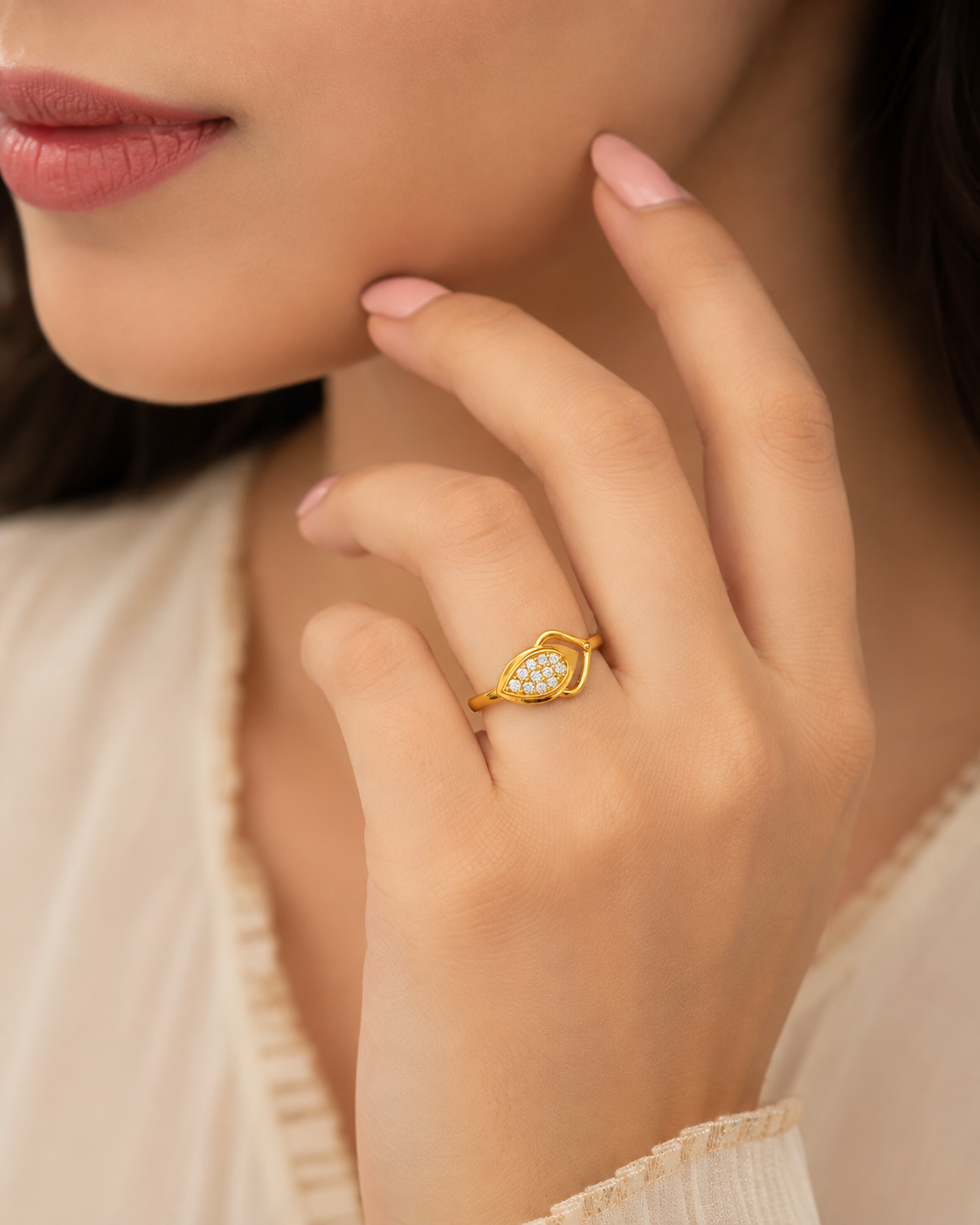 Eternal Leaf Radiance Designer Ring For Women