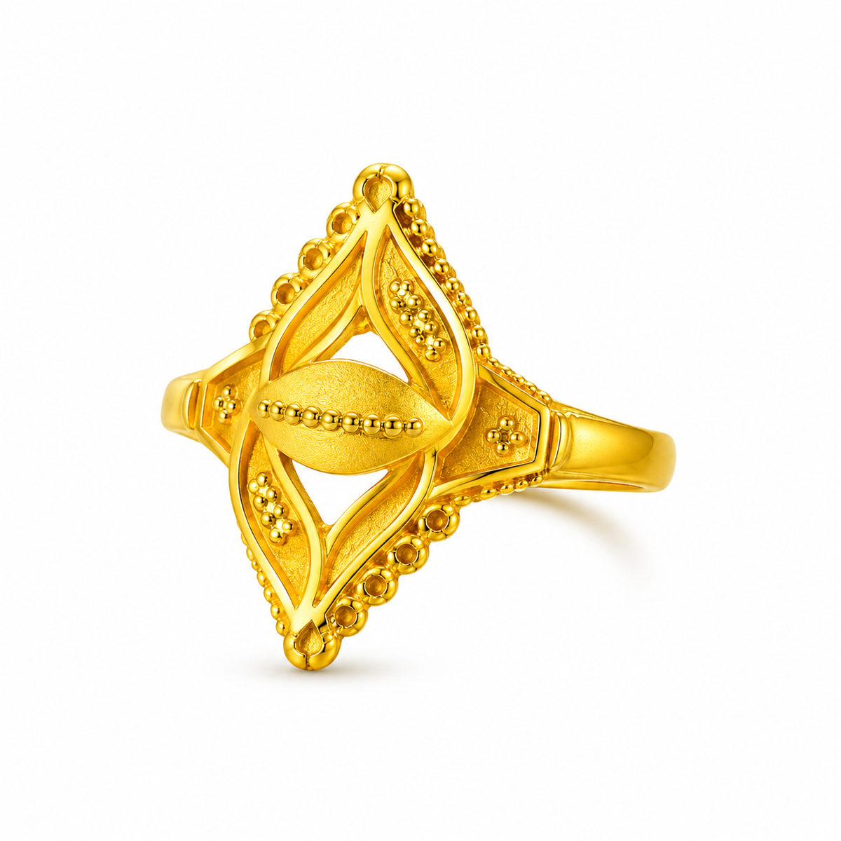 Regal Leaf Crest Heritage Statement Ring for Women