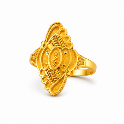Royal Lotus Cascade Heritage Statement Ring for Women