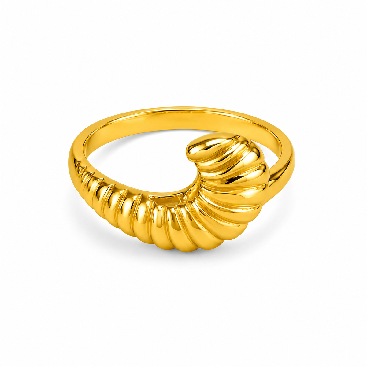 Royal Spiral Wave Elegance Statement Ring for Women