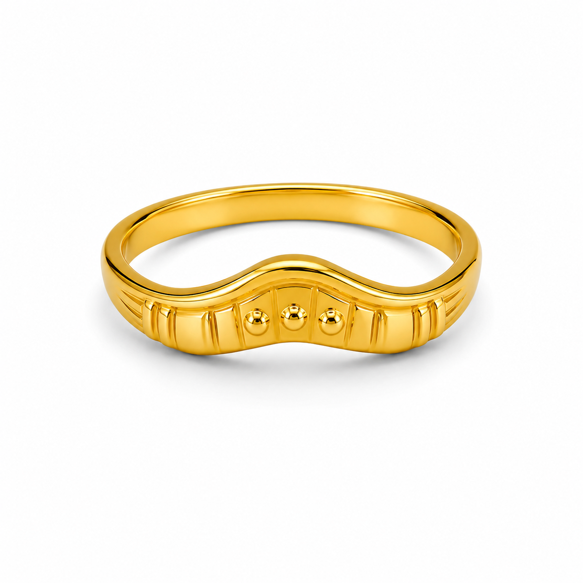 Regal Curved Crest Minimalist Ring for Women