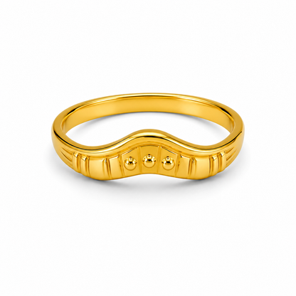 Regal Curved Crest Minimalist Ring for Women