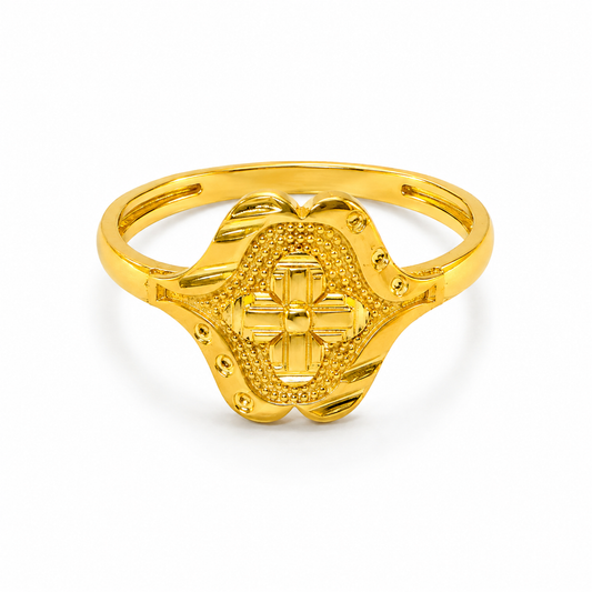 Royal Floral Crest Heritage Statement Ring for Women