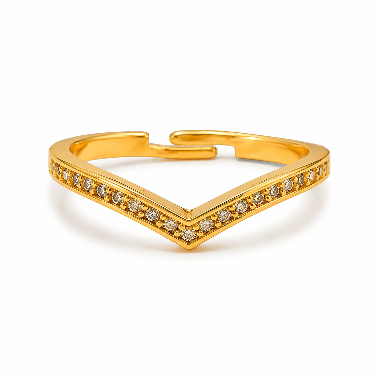 Regal Chevron Sparkle Embrace Ring for Women