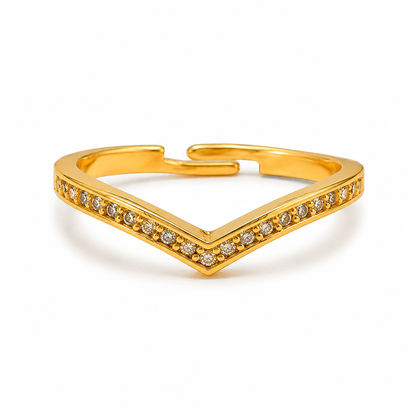 Regal Chevron Sparkle Embrace Ring for Women