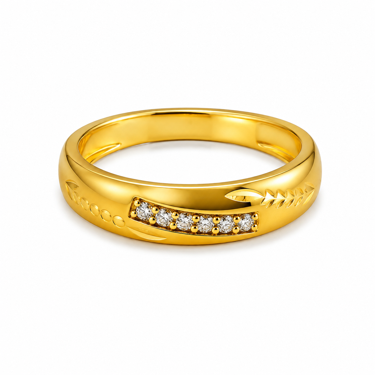 Regal Laurel Sparkle Band Ring for Women