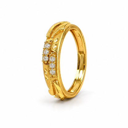 Regal Leafline Sparkle Band Ring for Women