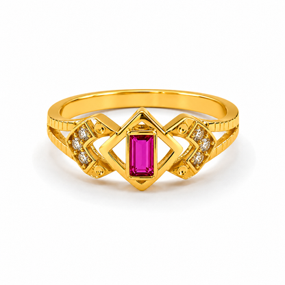 Regal Ruby Prism Embrace Statement Ring for Women