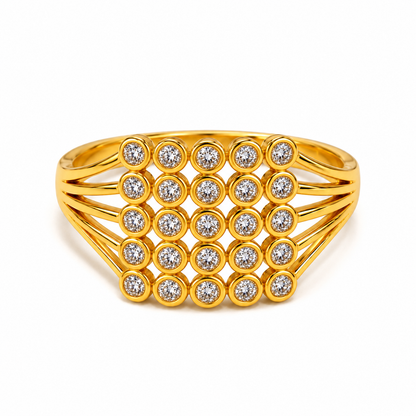 Royal Radiance Grid Sparkle Statement Ring for Women