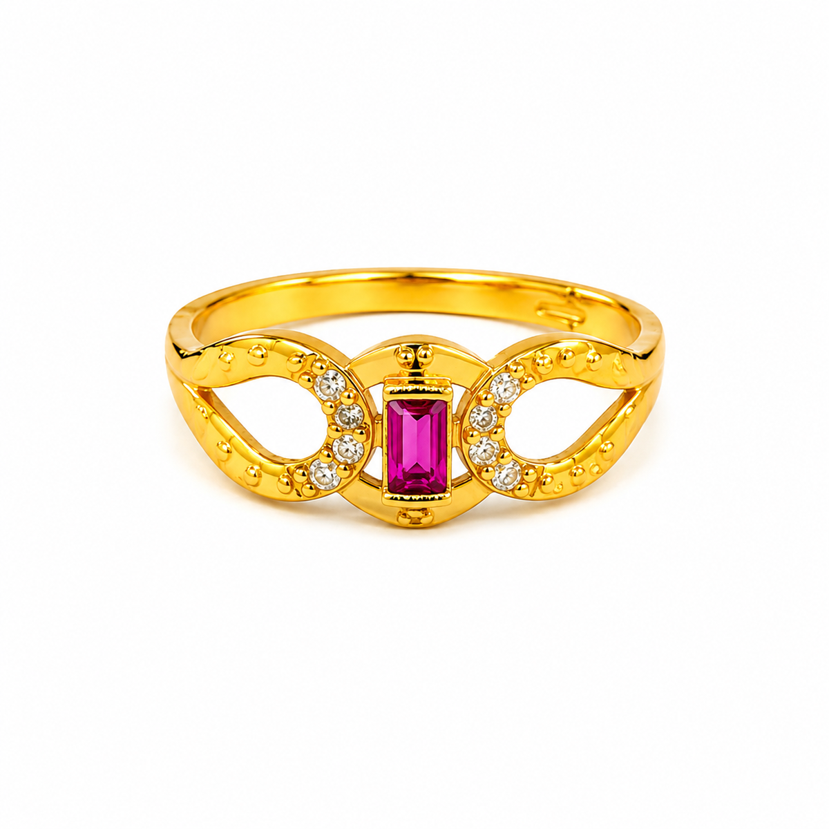 Regal Ruby Infinity Embrace Statement Ring for Women