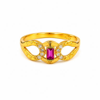 Regal Ruby Infinity Embrace Statement Ring for Women