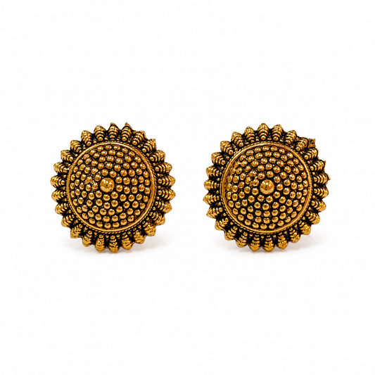 Royal Mandala Beaded Statement Stud Earrings for Women
