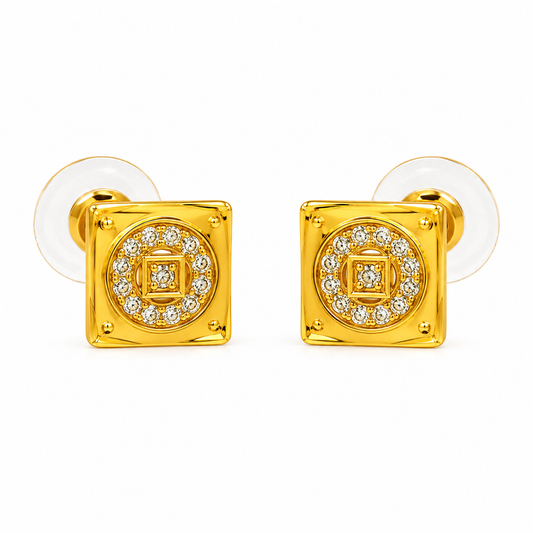 Regal Quadrant Crystal Stud Earrings