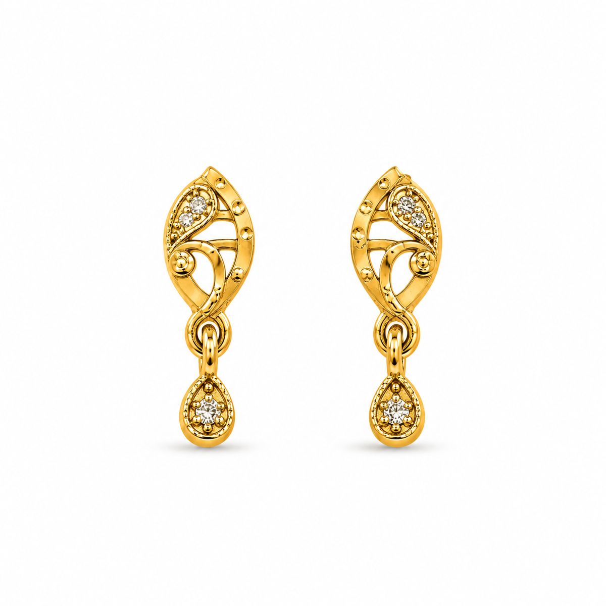 Regal Swirl Crystal Dangler Earrings for Women