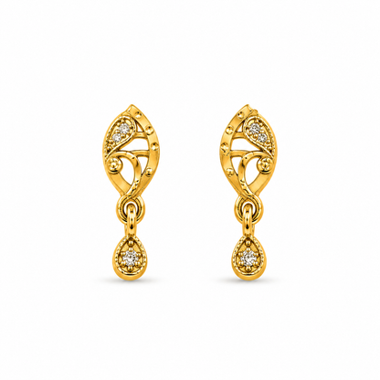 Regal Swirl Crystal Dangler Earrings for Women