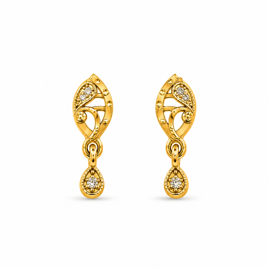 Regal Swirl Crystal Dangler Earrings for Women