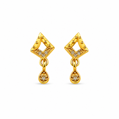 Royal Geometric Teardrop Crystal Drop Earrings for Women