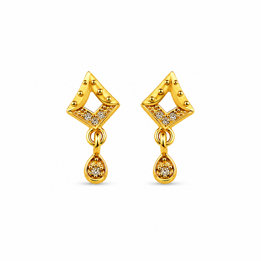 Royal Geometric Teardrop Crystal Drop Earrings for Women