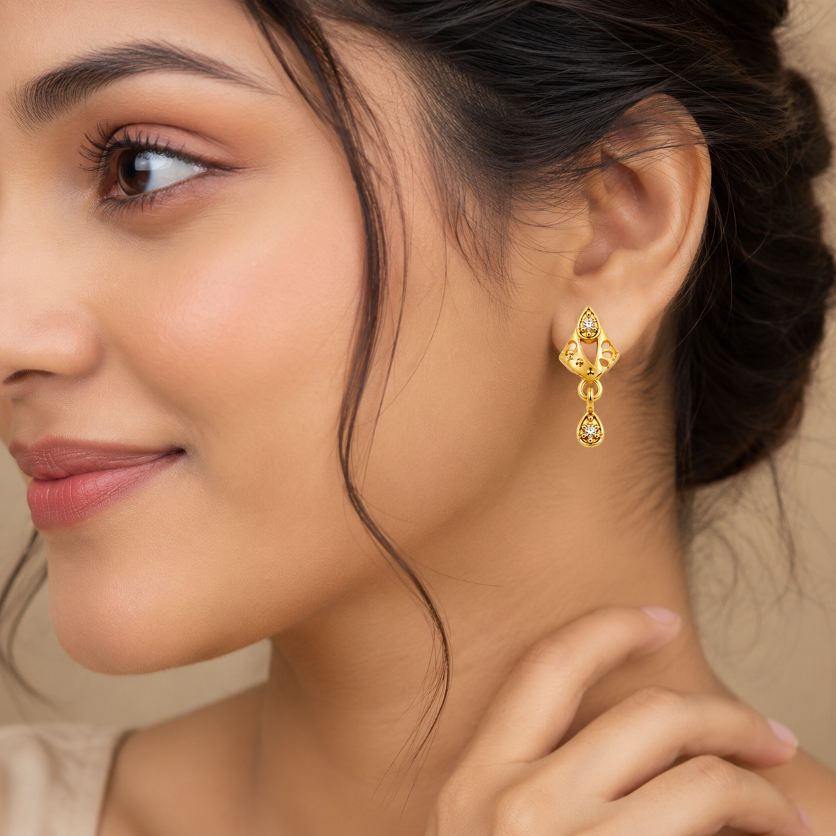 Modern Royal Motif Drop Earrings for Women