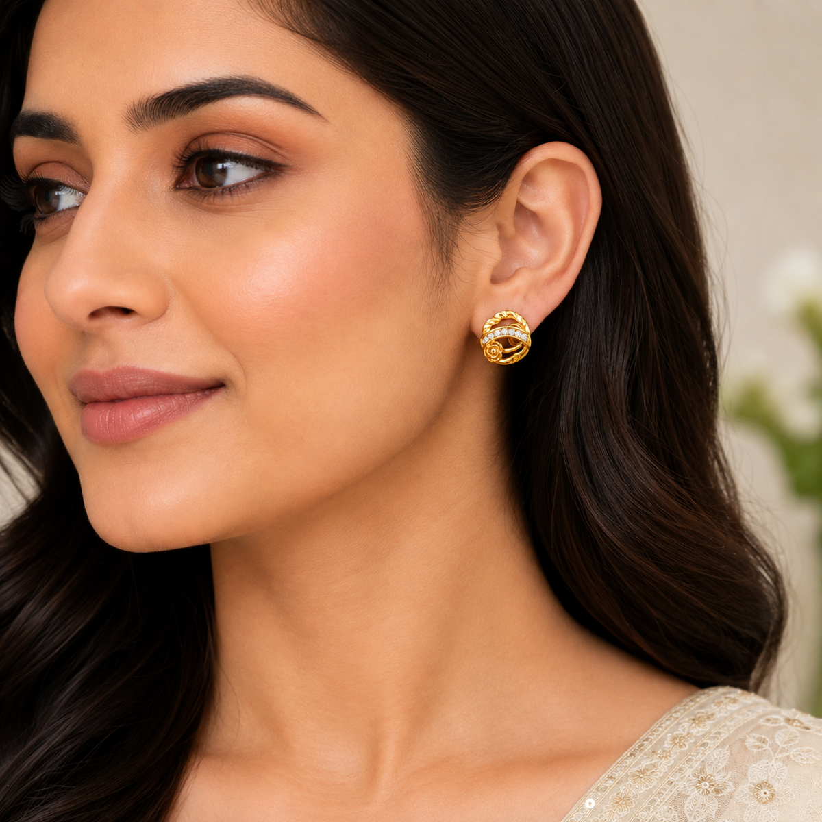 Sculpted Ribbon & Rosetta Infinite Loop Statement Earrings