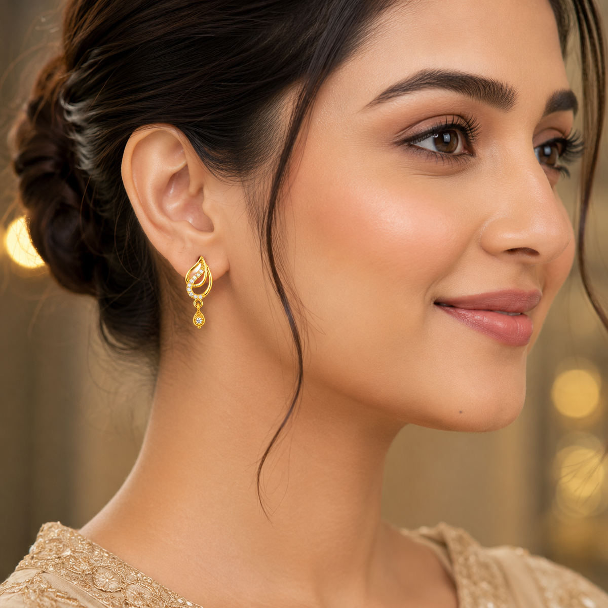 Radiant Helix Tiered Teardrops with Glistering Crystal Detailing