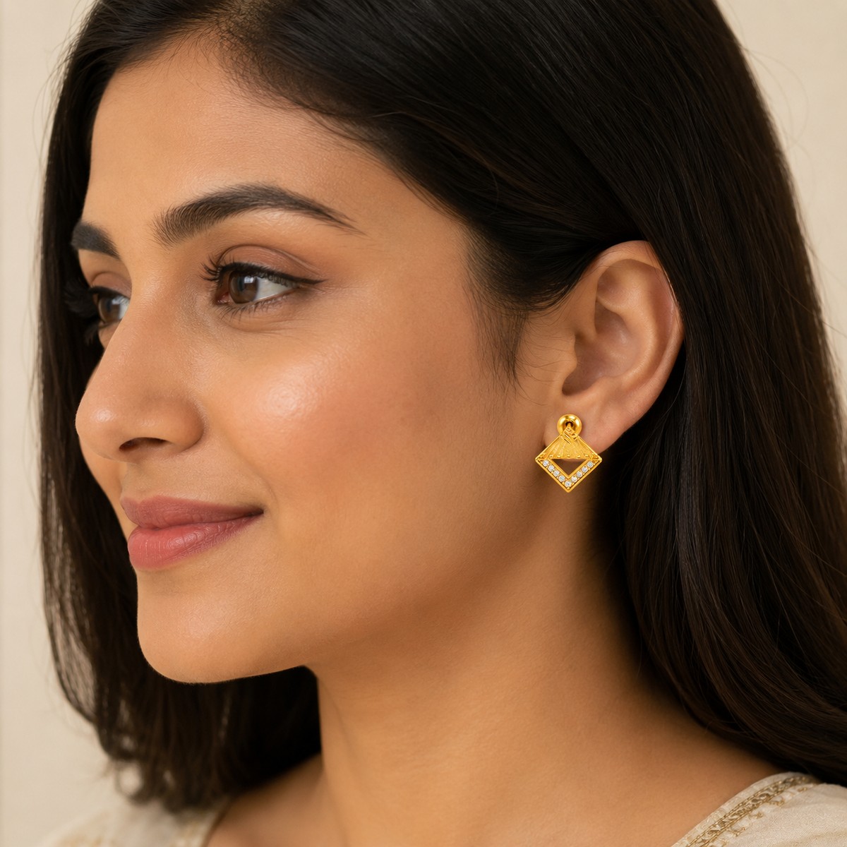 Celestial Faceted V-Chassis Ear-Studs