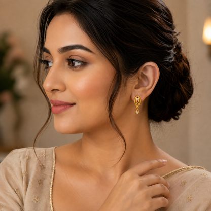Radiant Interwoven Geometric Eye-Shape Stud Earrings