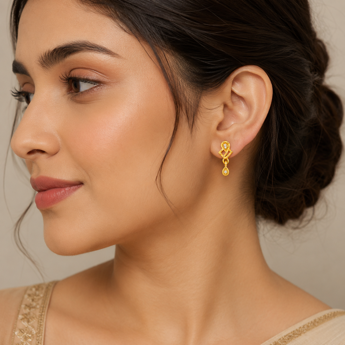 Elegant Modern Motif Designer Dangler Earrings