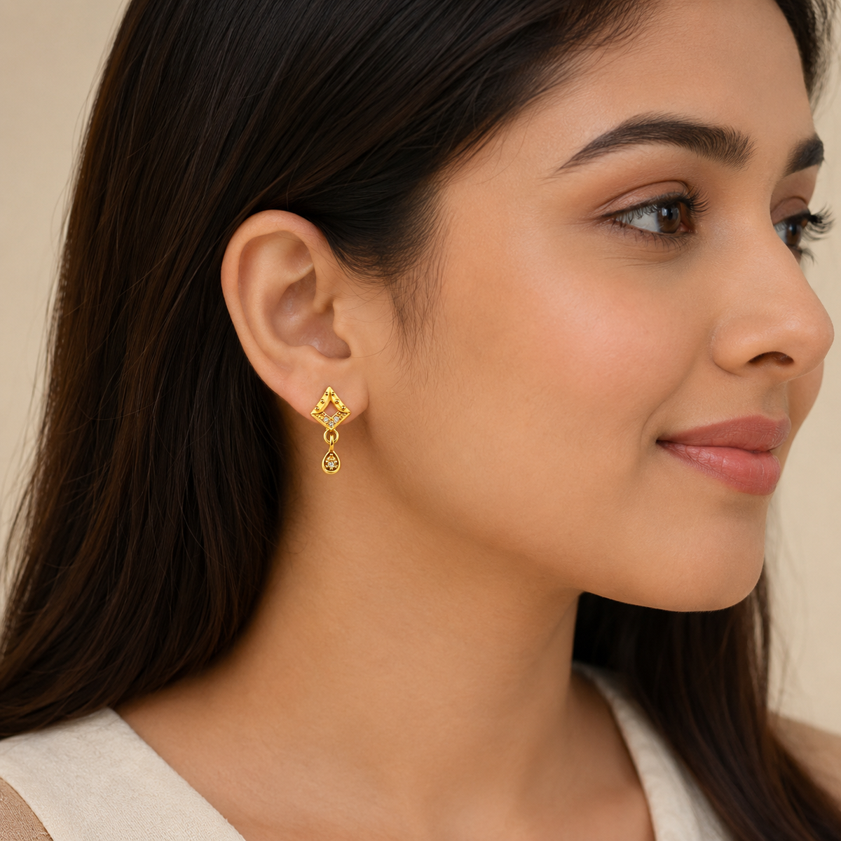 Royal Geometric Teardrop Crystal Drop Earrings for Women