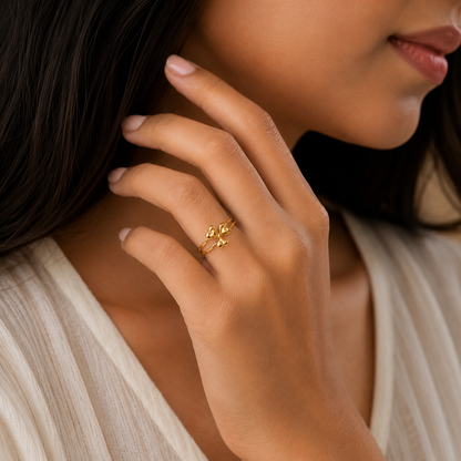 Triple Heart Blossom Designer Ring