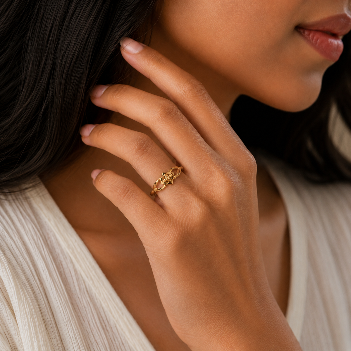Celestial Star Blossom Designer Ring