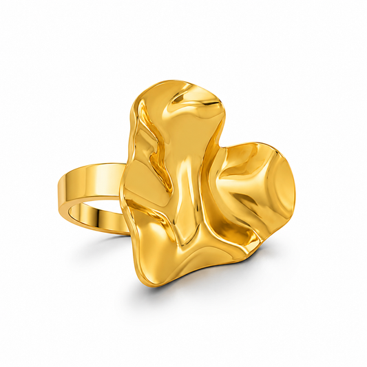 Imperial Abstract Sculpted Wave Statement Ring