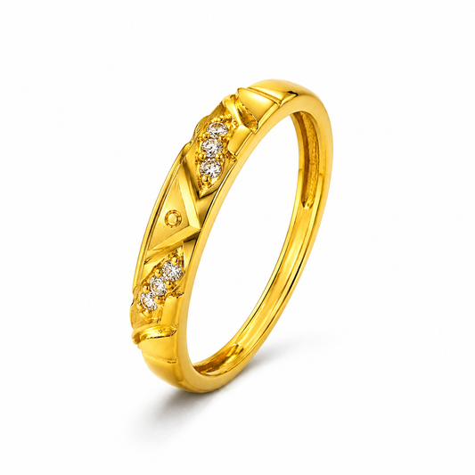 Royal Radiance Triple CZ Designer Ring