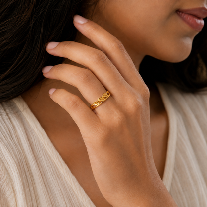 Triple Leaf Crest Designer Ring For Women