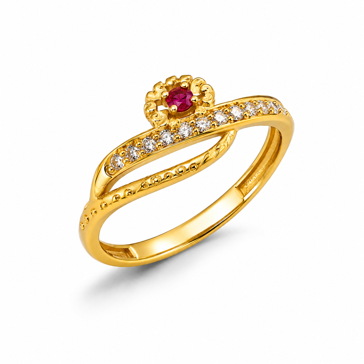 Imperial Ruby Bloom CZ Statement Ring