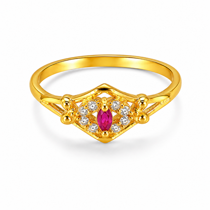 Royal Ruby Marquise Halo CZ Designer Ring