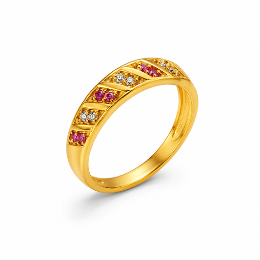 Elegant Ruby CZ Infinity Pattern Ring