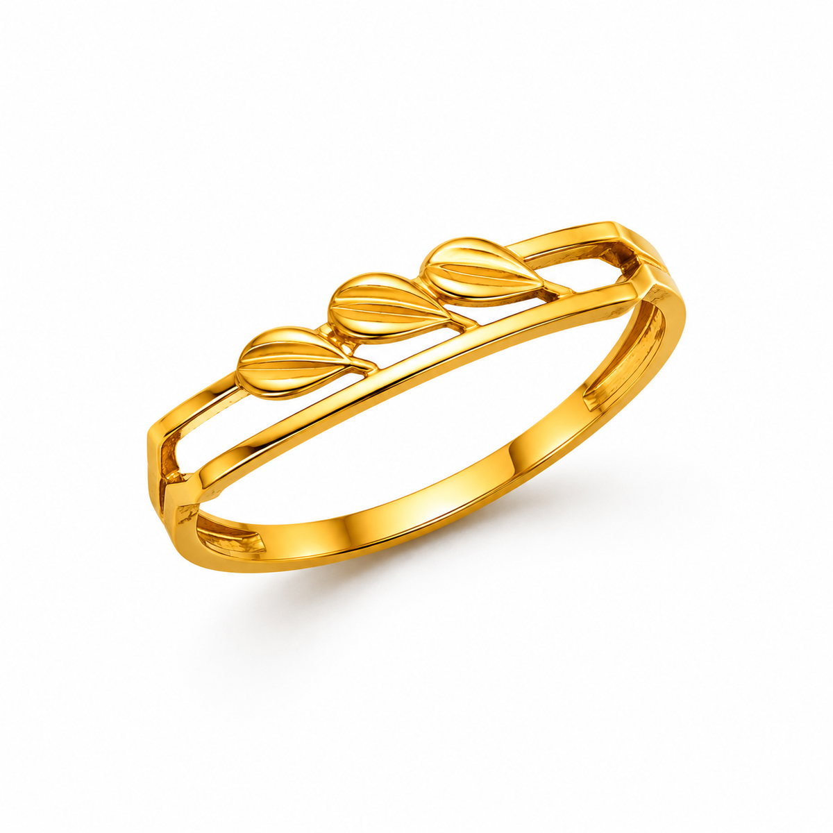 Triple Leaf Crest Designer Ring For Women