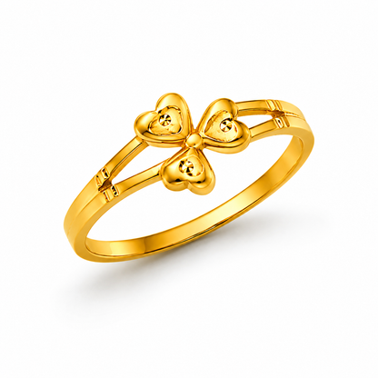 Triple Heart Blossom Designer Ring