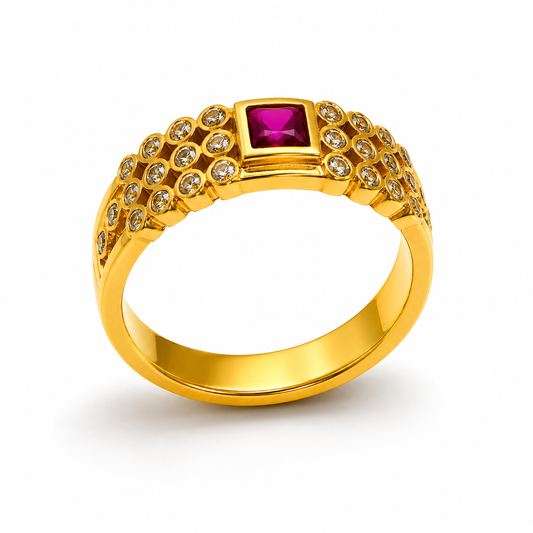 Royal Crimson Luxe Statement Ring
