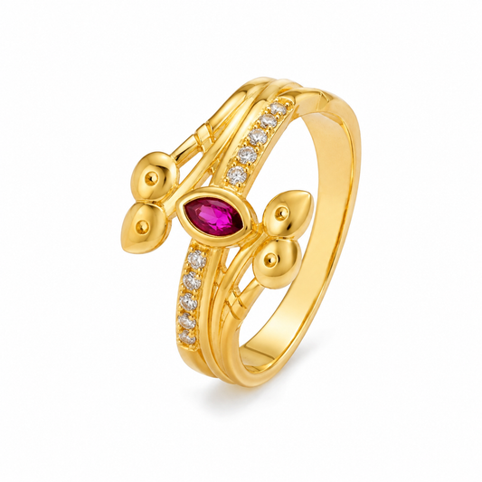 Crimson Majesty Crystal Ring